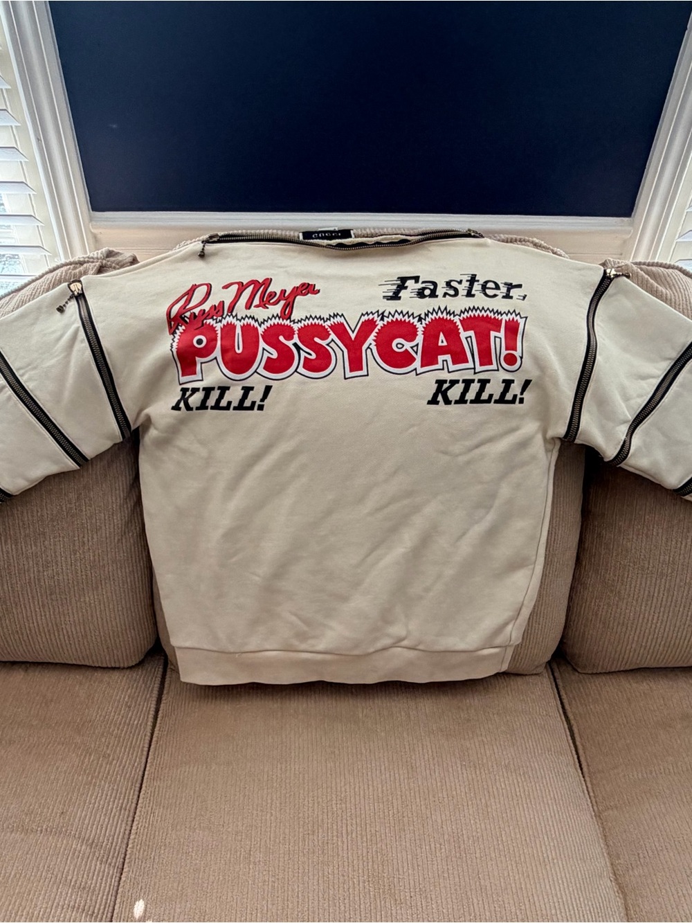 Gucci Cream Sweatshirt with Red and Black Graphic Text